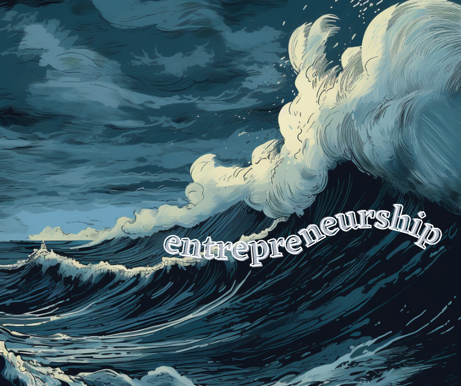 Waves coming over the word entrepreneurship to interpret Lessons Learned the Hard Way